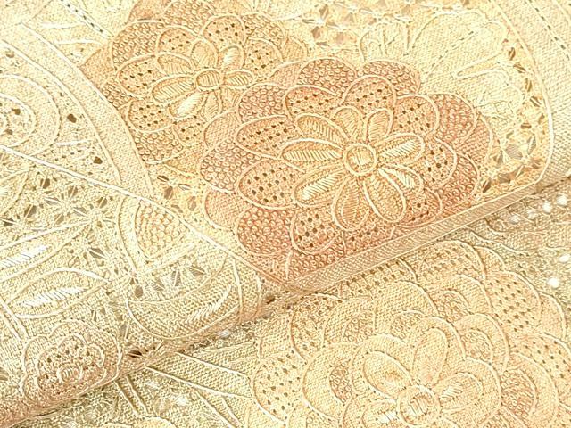平和屋着物●中国三大刺繍　スワトウ刺繍　汕頭刺繍　相良刺繍　総刺繍　訪問着　紬地　花鳥文　正絹　逸品　DABI5138op