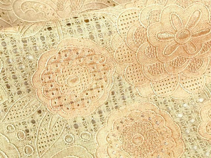 平和屋着物●中国三大刺繍　スワトウ刺繍　汕頭刺繍　相良刺繍　総刺繍　訪問着　紬地　花鳥文　正絹　逸品　DABI5138op