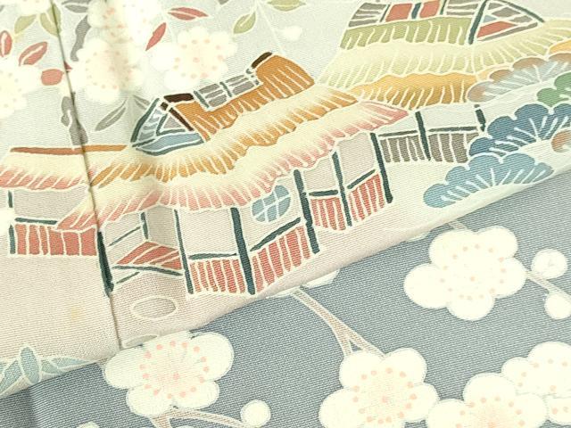 平和屋着物●訪問着　友禅　風景花文　暈し染め　正絹　逸品　DABI5139op