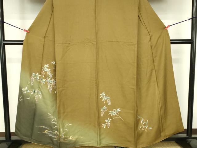 平和屋着物●訪問着　草花　暈し染め　金彩　正絹　逸品　DABI5140op
