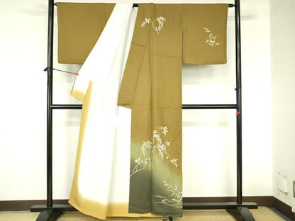 平和屋着物●訪問着　草花　暈し染め　金彩　正絹　逸品　DABI5140op