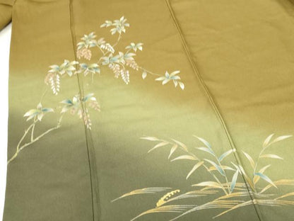 平和屋着物●訪問着　草花　暈し染め　金彩　正絹　逸品　DABI5140op
