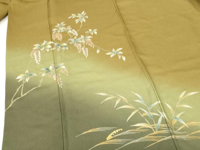 平和屋着物●訪問着　草花　暈し染め　金彩　正絹　逸品　DABI5140op