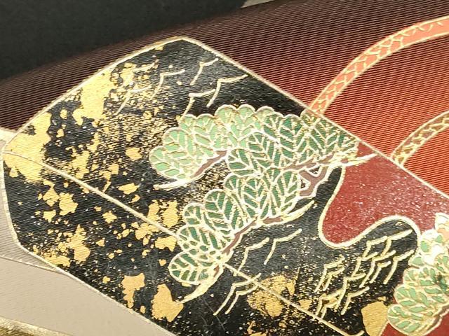 平和屋着物▼豪華黒留袖　螺鈿　花鳥文箱文　暈し染め　金彩　ロング丈　正絹　逸品　DABI5146op