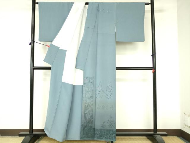 平和屋着物●中国三大刺繍　スワトウ刺繍　汕頭刺繍　総刺繍　訪問着　草花文　暈し染め　金彩　正絹　逸品　DABI5149op