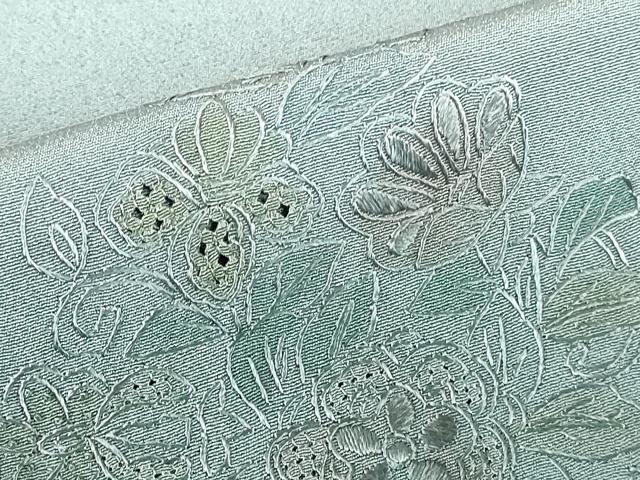 平和屋着物●中国三大刺繍　スワトウ刺繍　汕頭刺繍　総刺繍　訪問着　草花文　暈し染め　金彩　正絹　逸品　DABI5149op