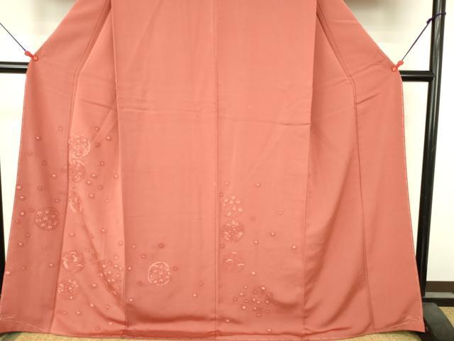 平和屋着物●中国三大刺繍　相良刺繍　総刺繍　訪問着　花松丸文　ロング丈　正絹　逸品　DABI5150op