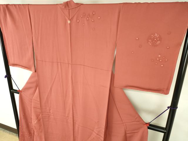 平和屋着物●中国三大刺繍　相良刺繍　総刺繍　訪問着　花松丸文　ロング丈　正絹　逸品　DABI5150op