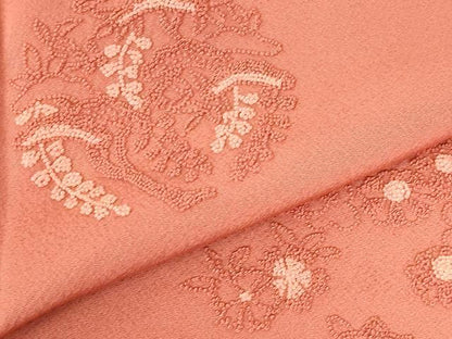 平和屋着物●中国三大刺繍　相良刺繍　総刺繍　訪問着　花松丸文　ロング丈　正絹　逸品　DABI5150op