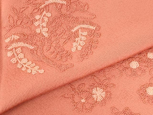 平和屋着物●中国三大刺繍　相良刺繍　総刺繍　訪問着　花松丸文　ロング丈　正絹　逸品　DABI5150op