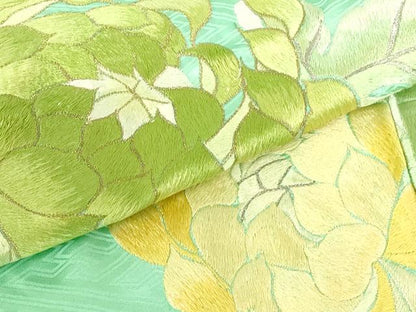 平和屋着物▼豪華振袖　総刺繍　乱菊　金銀糸　正絹　逸品　DABI5158op