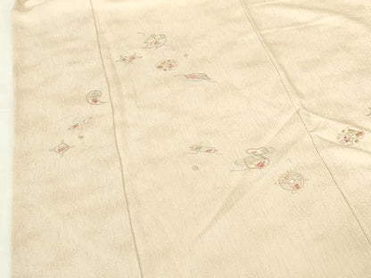 平和屋着物●訪問着　総刺繍　宝尽くし花文　金糸　正絹　逸品　DABI5164op
