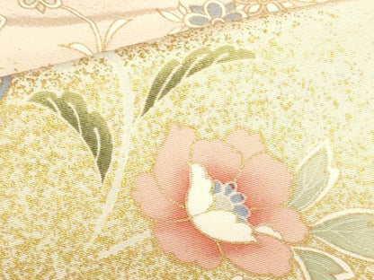 平和屋着物●訪問着　駒刺繍　更紗花唐草文　暈し染め　金彩　正絹　逸品　DABI5165op