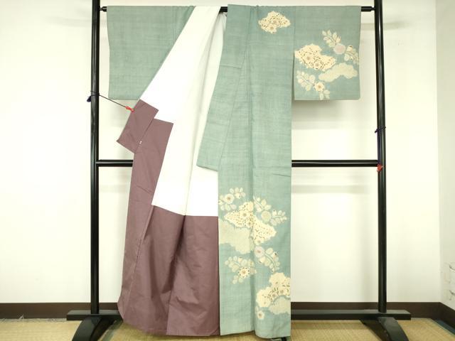 平和屋着物●訪問着　紬地　絞り　辻が花　西武百貨店扱い　正絹　逸品　DABI5168op