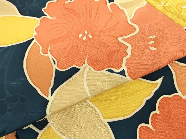 平和屋着物●上質な小紋　地紋起こし　草花文　正絹　逸品　DABI5171op