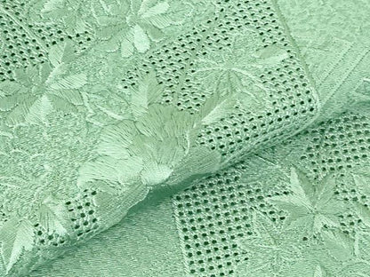 平和屋着物●中国三大刺繍　スワトウ刺繍　汕頭刺繍　総刺繍　色留袖　亀甲花文　薄青色　正絹　逸品　未使用　DABI5179op　