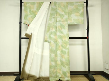 平和屋着物●上質な小紋　総絞り　霞文　暈し染め　ロング丈　正絹　逸品　DABI5180op