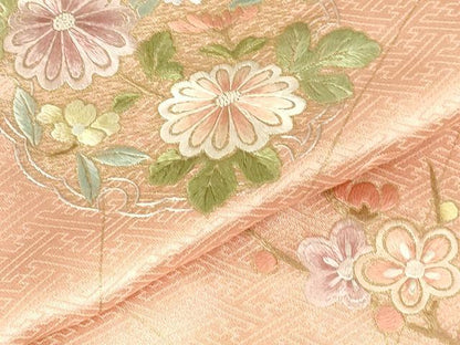 平和屋着物●中国三大刺繍　相良刺繍　総刺繍　訪問着　舞蝶花文　金彩　正絹　逸品　DABI5183op