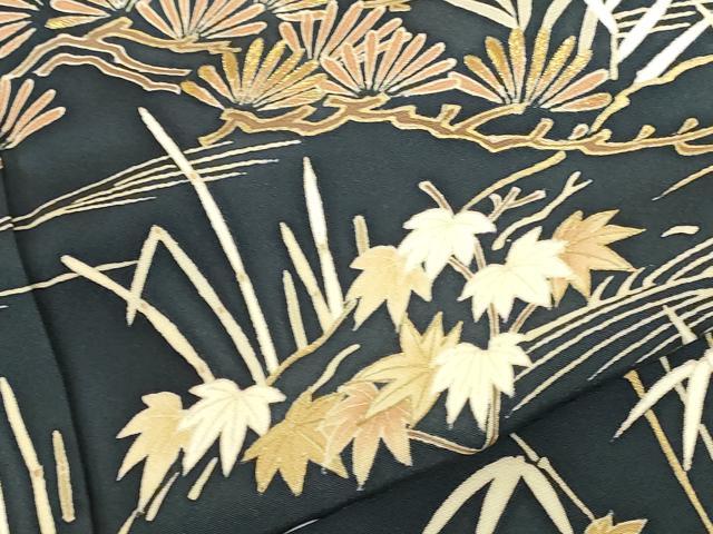 平和屋着物●訪問着　流水松葉花文　金彩　小田急百貨店扱い　正絹　逸品　DABI5186op