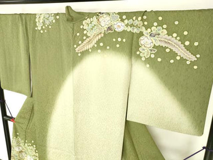 平和屋着物●訪問着　絞り　辻が花　暈し染め　金彩　ロング丈　正絹　逸品　DABI5190op
