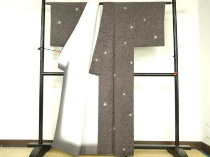 平和屋着物●上質な小紋　墨流し　蛍暈し　正絹　逸品　DABI5191op