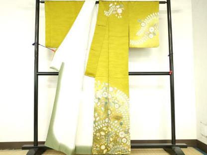 平和屋着物●訪問着　絞り　辻が花　暈し染め　金彩　正絹　逸品　DABI5192op