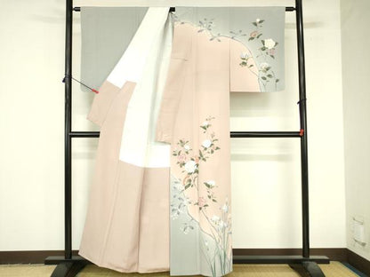 平和屋着物●京友禅工芸作家　小宮山彌一　訪問着　花鳥文　暈し染め　正絹　逸品　DABI5194op