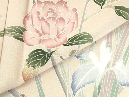 平和屋着物●京友禅工芸作家　小宮山彌一　訪問着　花鳥文　暈し染め　正絹　逸品　DABI5194op