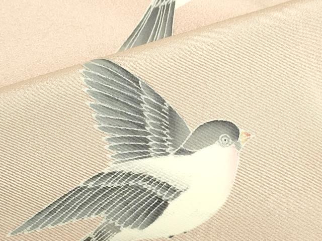 平和屋着物●京友禅工芸作家　小宮山彌一　訪問着　花鳥文　暈し染め　正絹　逸品　DABI5194op