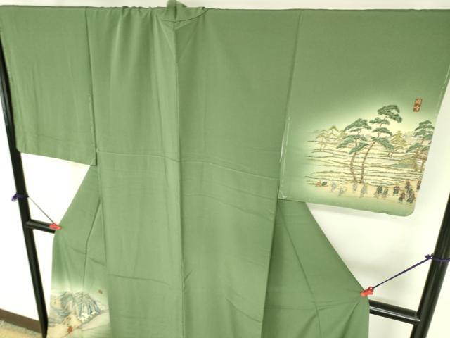 平和屋着物●訪問着　作家物　人物風景文　暈し染め　正絹　逸品　未使用　DABI5197op