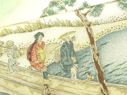 平和屋着物●訪問着　作家物　人物風景文　暈し染め　正絹　逸品　未使用　DABI5197op