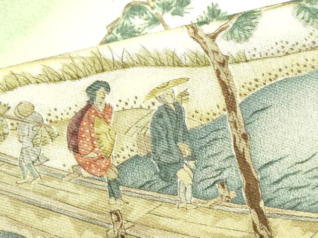 平和屋着物●訪問着　作家物　人物風景文　暈し染め　正絹　逸品　未使用　DABI5197op