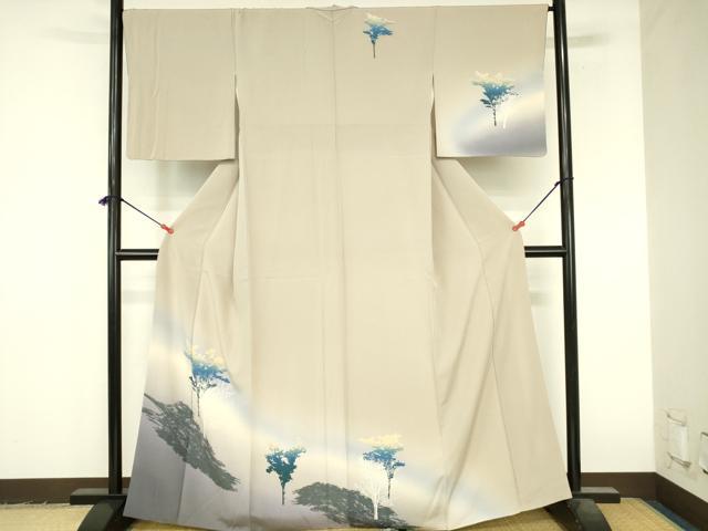 平和屋着物●訪問着　樹林シルエット　暈し染め　正絹　逸品　DABI5198op