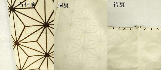平和屋着物●上質な小紋　紬地　麻の葉文様　正絹　逸品　DABI5202op
