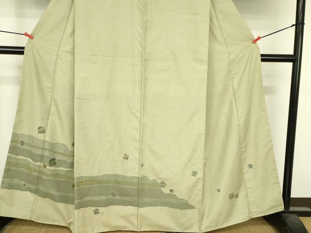 平和屋着物●訪問着　紬地　刺繍　箔散らし　正絹　逸品　DABI5203op