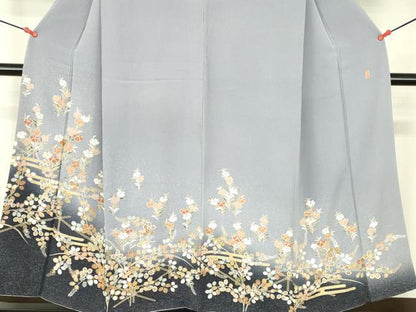 平和屋着物●訪問着　作家物　駒刺繍　霞草花文　暈し染め　金彩　正絹　逸品　DABI5204op