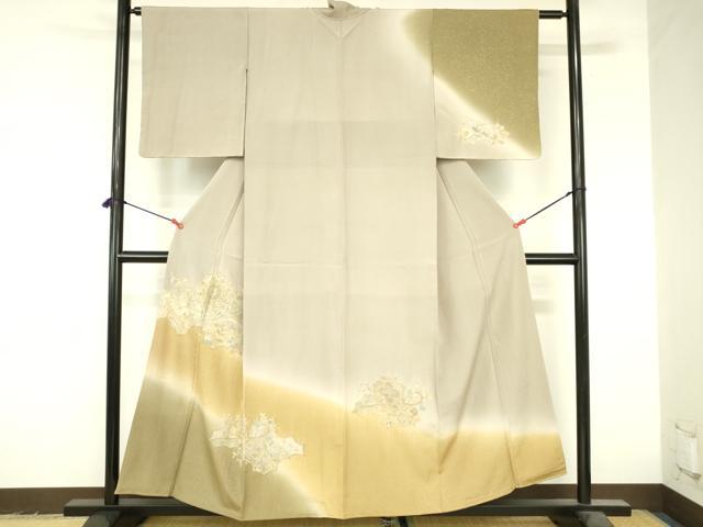 平和屋着物●中国三大刺繍　スワトウ刺繍　汕頭刺繍　総刺繍　訪問着　正倉院花文　暈し染め　金彩　正絹　逸品　DABI5205op