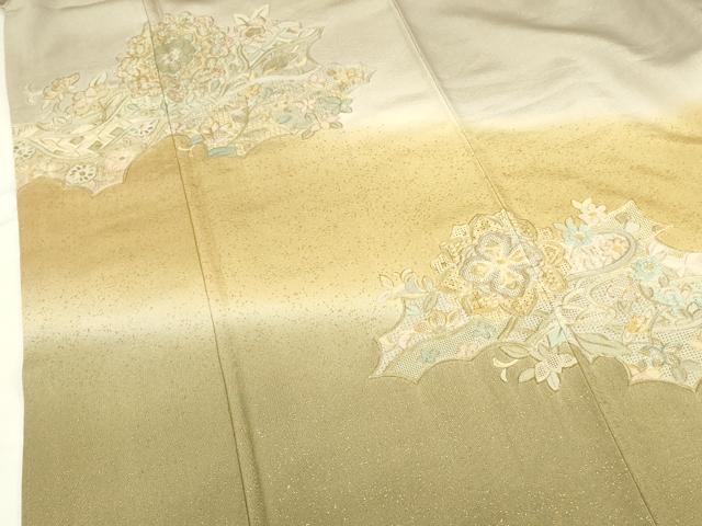 平和屋着物●中国三大刺繍　スワトウ刺繍　汕頭刺繍　総刺繍　訪問着　正倉院花文　暈し染め　金彩　正絹　逸品　DABI5205op