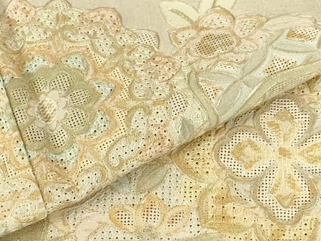 平和屋着物●中国三大刺繍　スワトウ刺繍　汕頭刺繍　総刺繍　訪問着　正倉院花文　暈し染め　金彩　正絹　逸品　DABI5205op