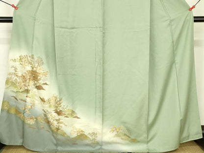 平和屋着物●訪問着　螺鈿　風景人物花文　暈し染め　金彩　正絹　逸品　DABI5207op