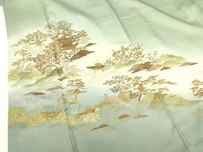 平和屋着物●訪問着　螺鈿　風景人物花文　暈し染め　金彩　正絹　逸品　DABI5207op