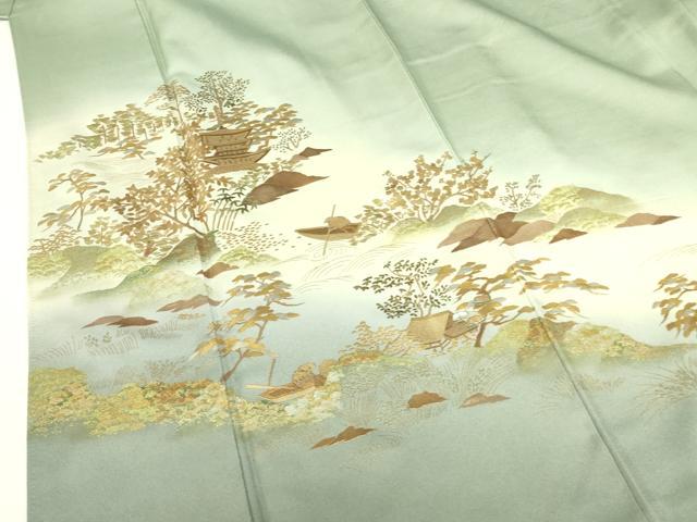 平和屋着物●訪問着　螺鈿　風景人物花文　暈し染め　金彩　正絹　逸品　DABI5207op