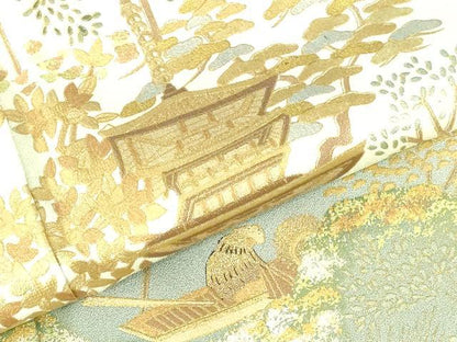 平和屋着物●訪問着　螺鈿　風景人物花文　暈し染め　金彩　正絹　逸品　DABI5207op