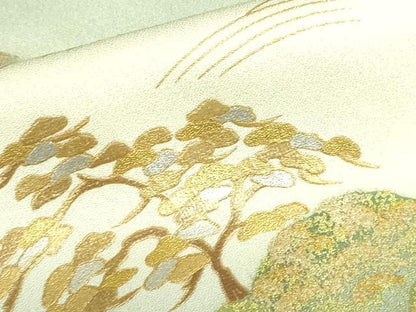 平和屋着物●訪問着　螺鈿　風景人物花文　暈し染め　金彩　正絹　逸品　DABI5207op