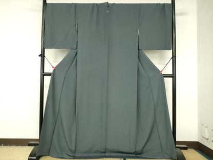 平和屋着物●上質な色無地　羊羹色　ロング丈　正絹　逸品　DABI5209op