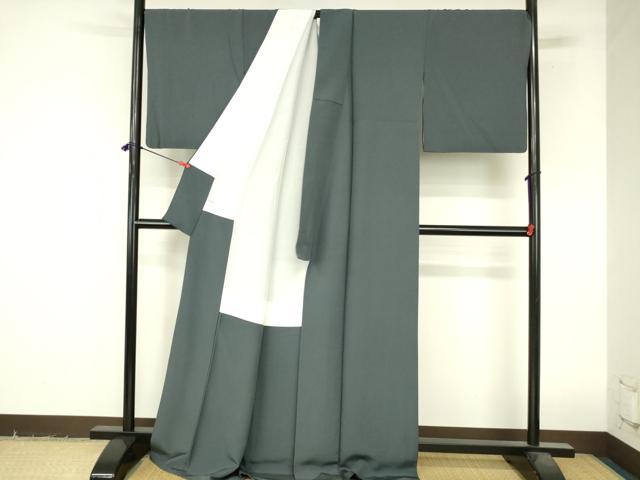 平和屋着物●上質な色無地　羊羹色　ロング丈　正絹　逸品　DABI5209op