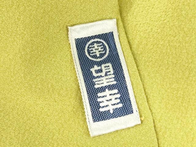 平和屋着物●上質な色無地　青朽葉色　正絹　逸品　DABI5211op