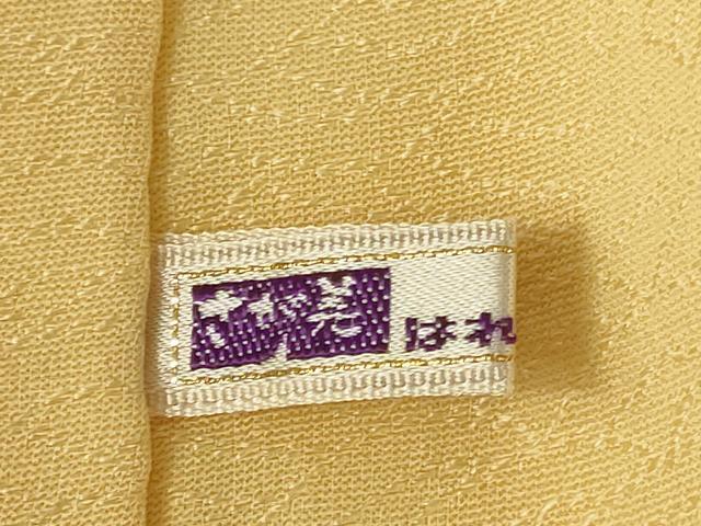 平和屋着物●本加賀友禅作家　梶山伸監修　色無地　風景花地紋　卵色　さが美扱い　正絹　逸品　未使用　DABI5216op