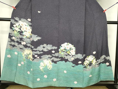 平和屋着物●中国三大刺繍　相良刺繍　訪問着　霞花文　金彩　正絹　逸品　DABI5219op