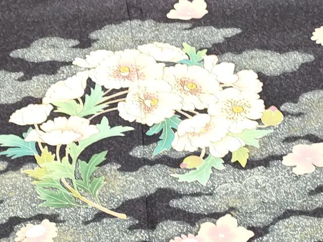 平和屋着物●中国三大刺繍　相良刺繍　訪問着　霞花文　金彩　正絹　逸品　DABI5219op